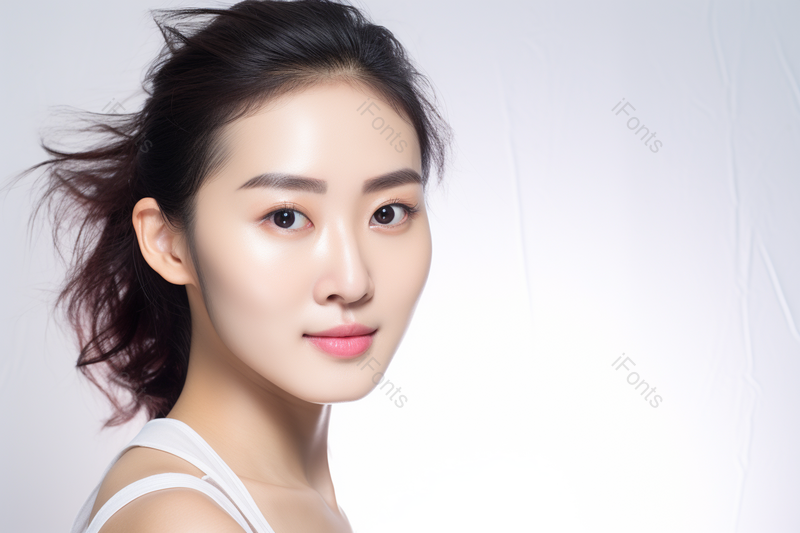 女子用完面膜展示,高清,摄影图,摄影图片,图片大全,摄影图免费下载